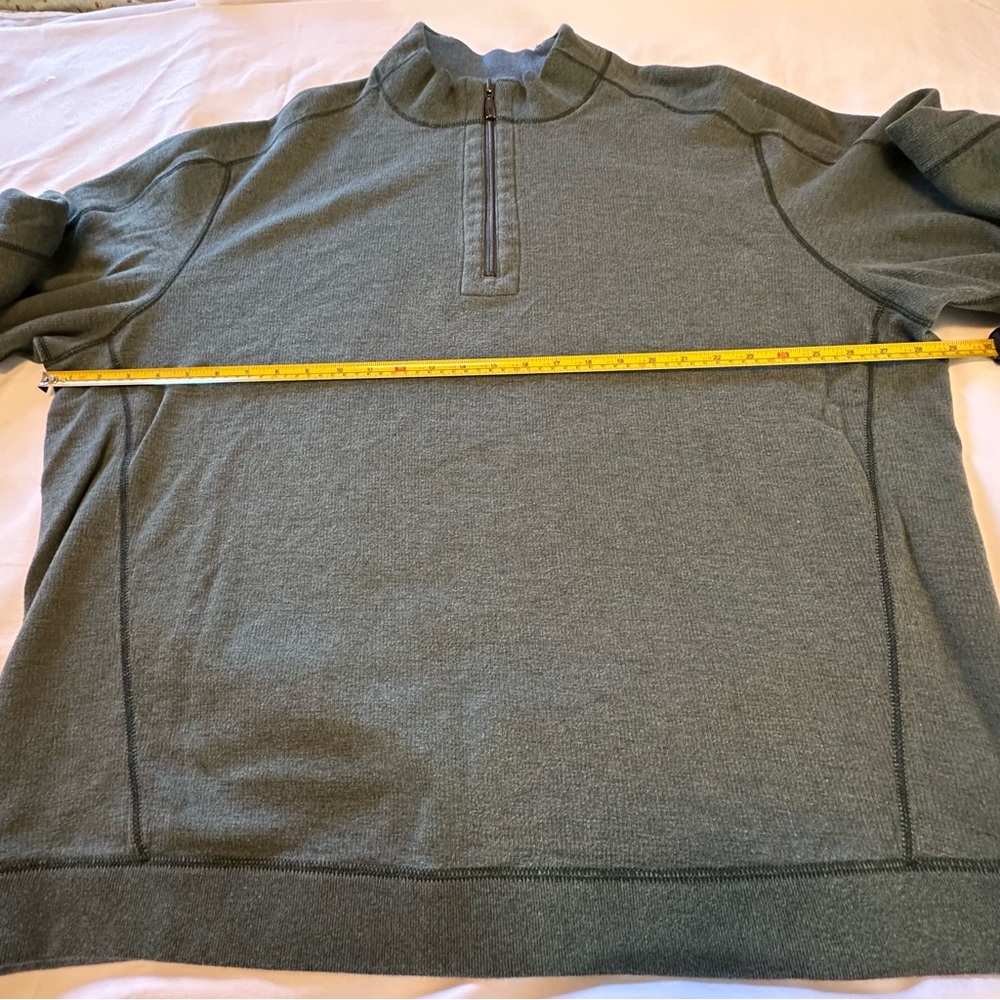 Tommy Bahama Flipshore Reversible Men’s XXL 1/4 Zip Pullover Sweater  Blue/Sage - Picture 8 of 16